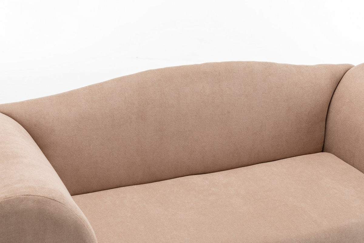 Mid Century Small Loveseat Sofa with Solid Wood Legs K80585