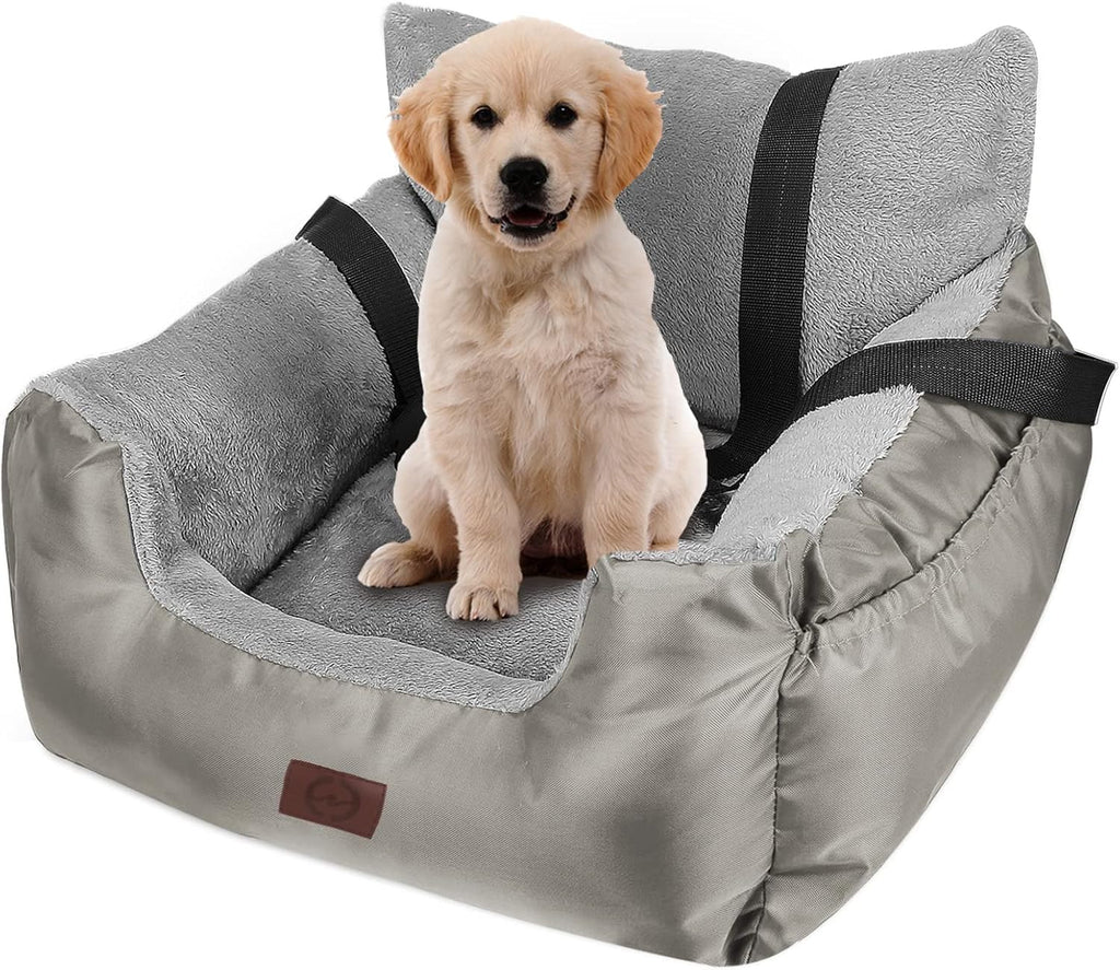 Dog Car Seat with Storage Pocket and Clip-On Safety Leash E902