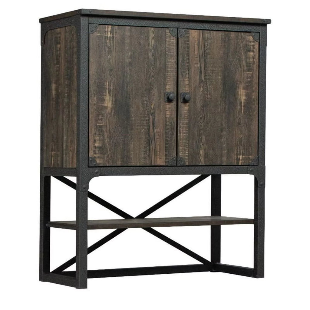 Engineered Wood Library Hutch in Carbon Oak Finish O102