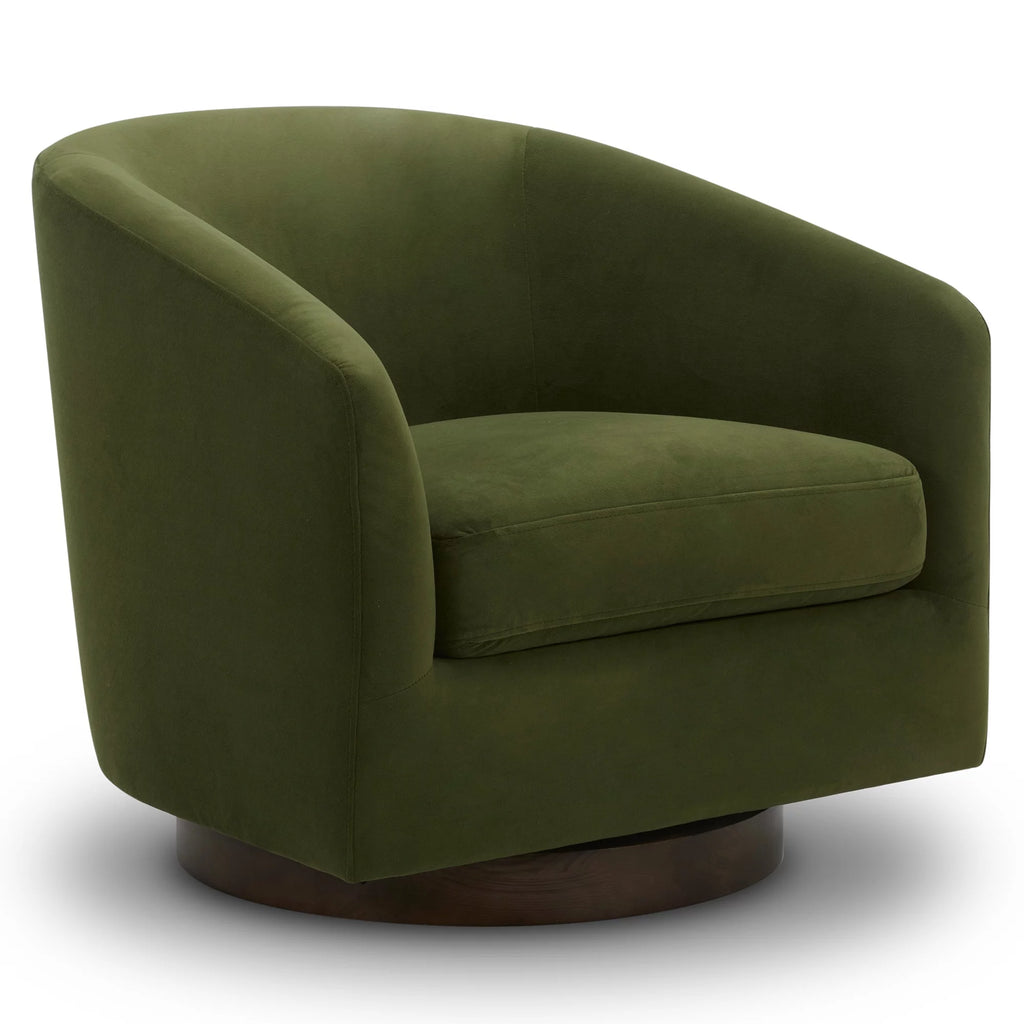 Ivory White Fabric Swivel Accent Chair G61836