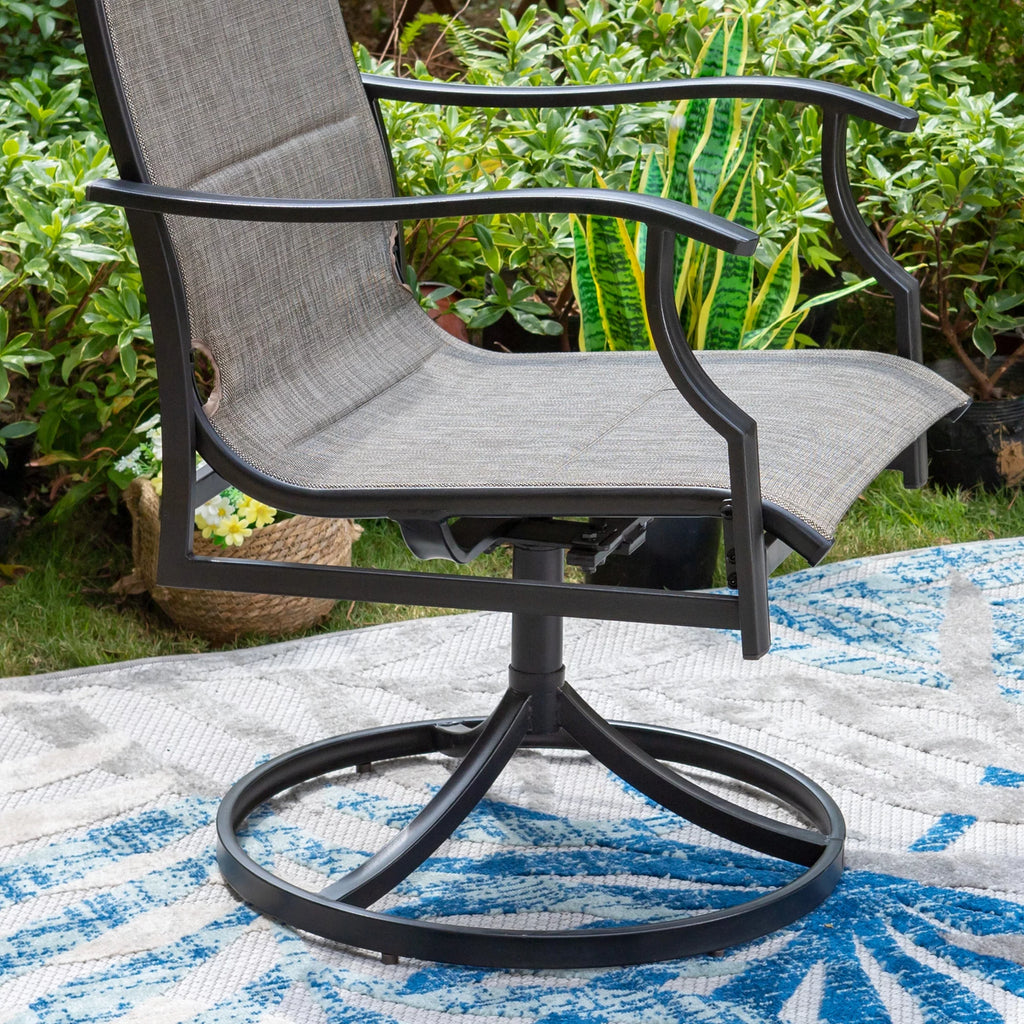 5-Piece Outdoor Dining Set with Swivel Chairs and Round Table G83144