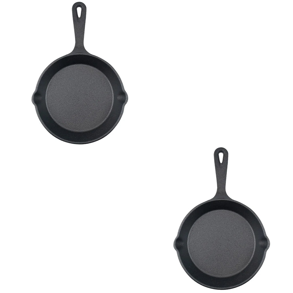2pcs Mini Cast Iron Skillet Non-stick Frying Pan D613692