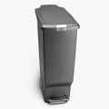 Black Plastic Slim Kitchen Step Trash Can T1091