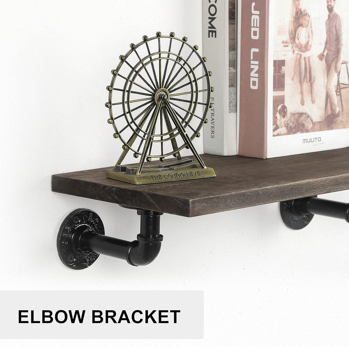 Cast Iron Heavy Duty Elbow Pipe Shelving Brackets (6) U5545