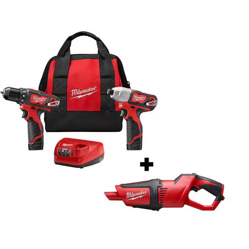 12V Lithium-Ion Cordless Drill Driver/Impact Driver Combo Kit (2-Tool) with Cordless Vacuum Z662129