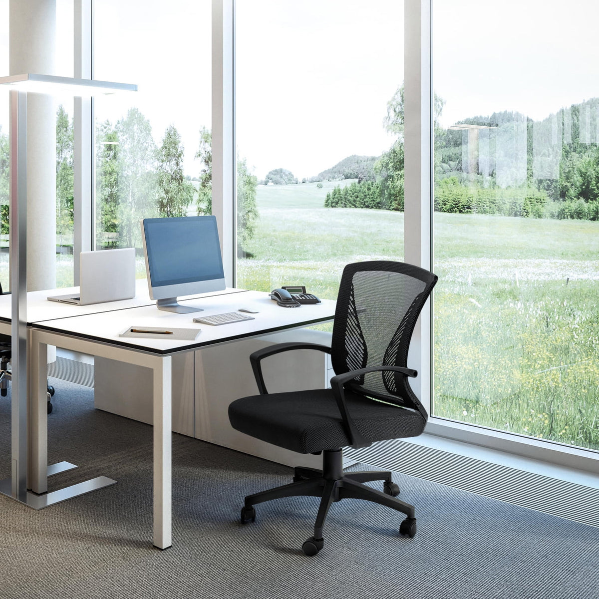 Black Ergonomic Mesh Office Chair with Lumbar Support N880379