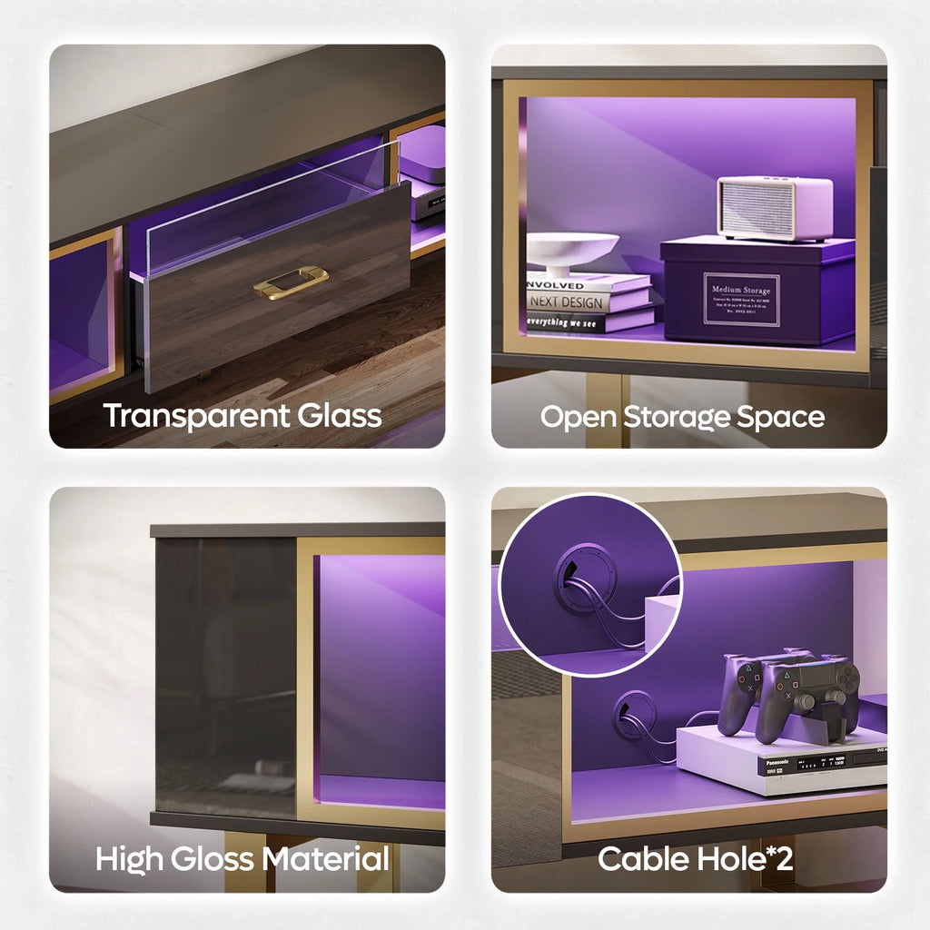 70 inch High Gloss LED TV Stand with Drawer X487