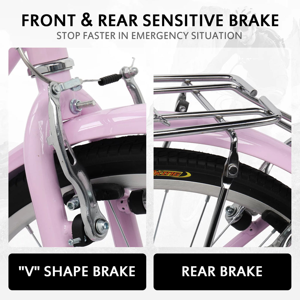 Pink 26in 7 Speed City Bike J86755